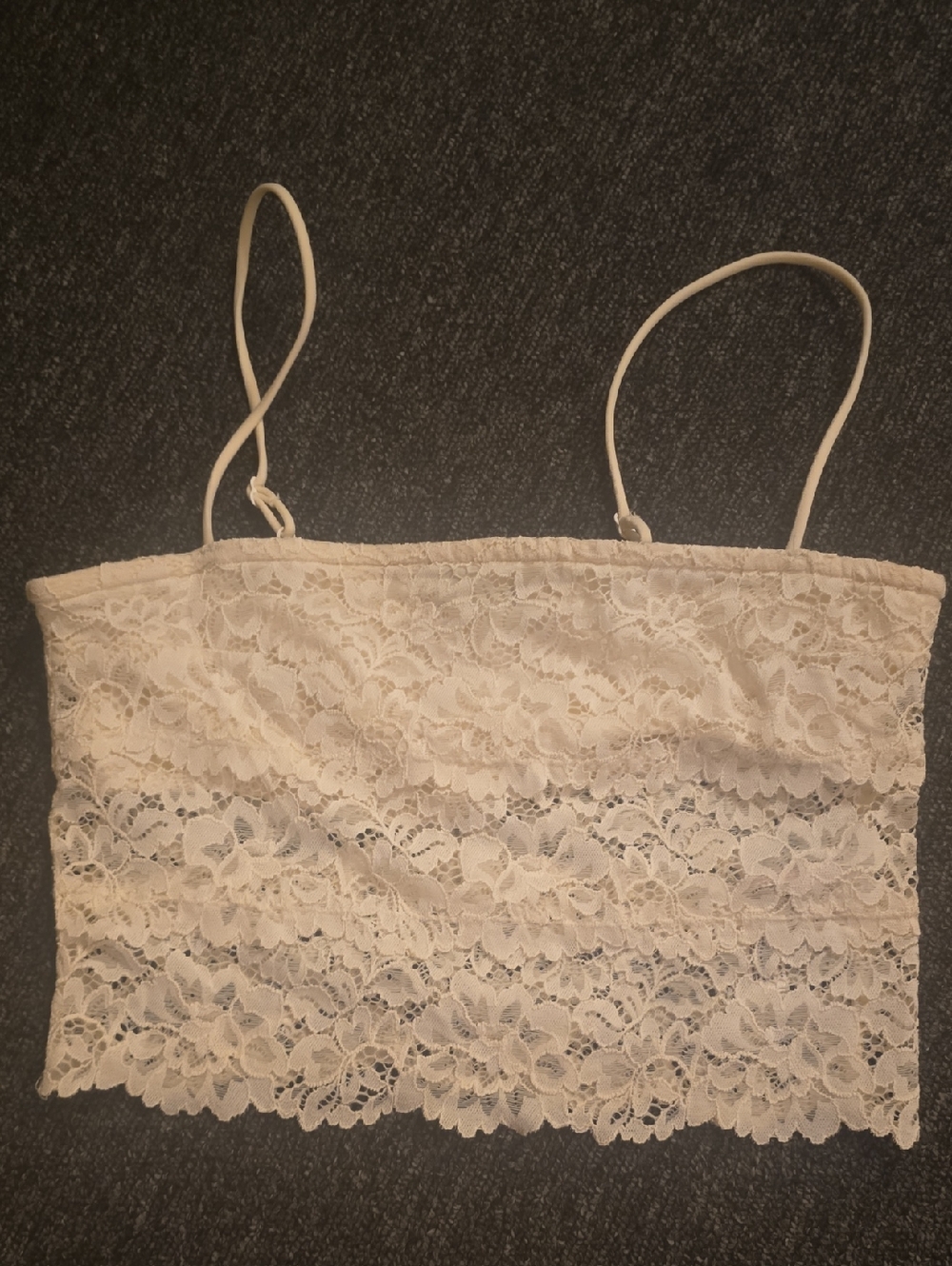 Lace Bralette Cropped Cami - Cream